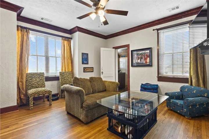 Second bedroom currently used as a tv room has access to the half bath.
