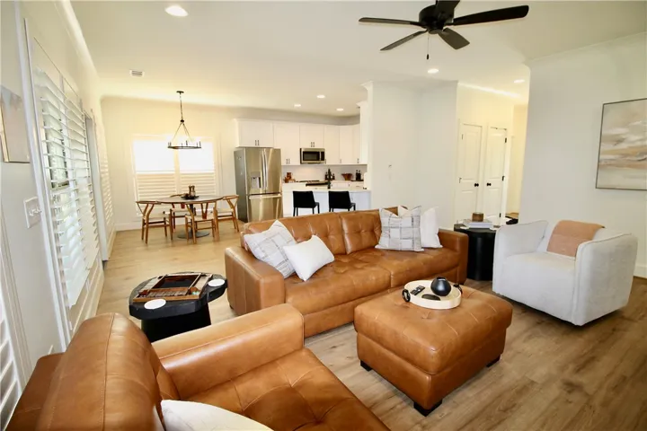 The open living space is serene.