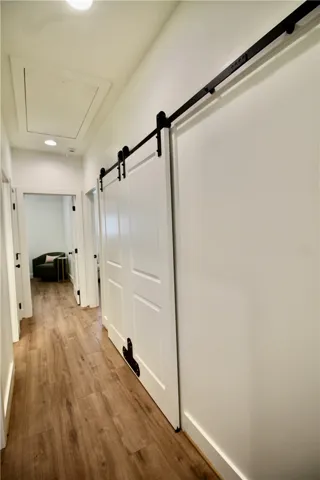 Here is a view with the laundry door closed.