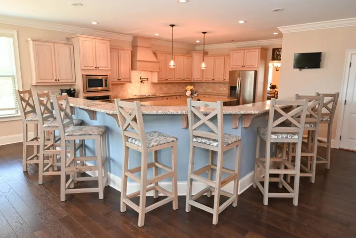 So much bar seating! This kitchen was made for hosting!