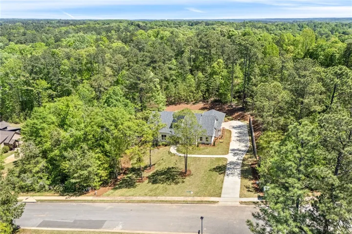 Offering a rare level of privacy for new construction, the home is completely hemmed in by trees, yet the residence maintains an expansive, usable yard.