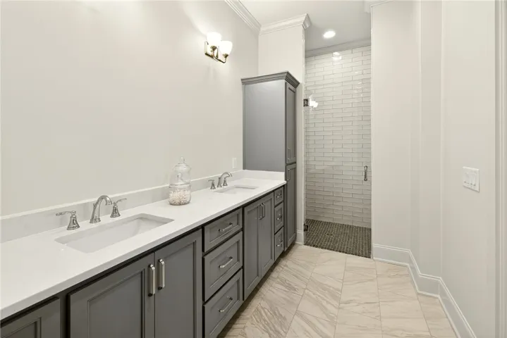 Primary Bathroom W/ Zero Entry Shower, Shower Bench & Hand Held Showerhead