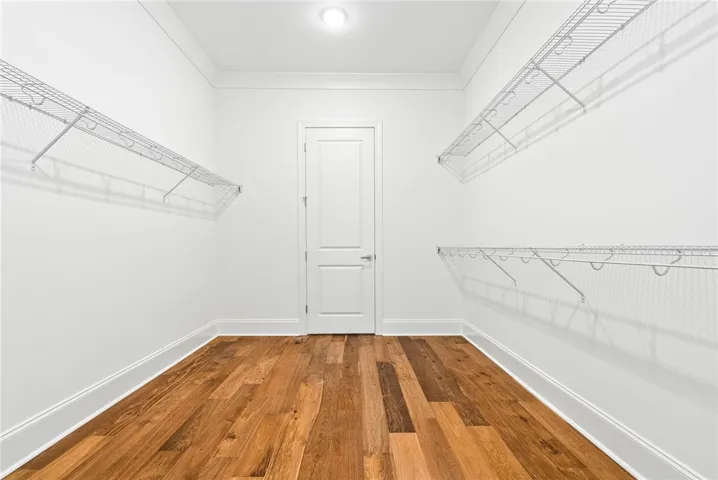 The tremendous primary closet is accessed from the primary bath.