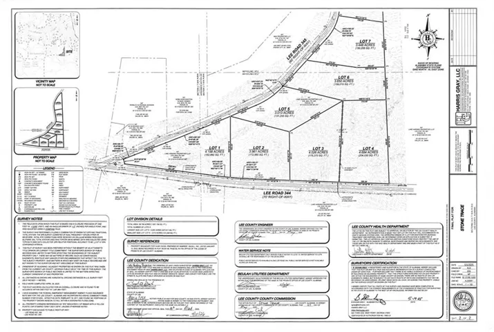 Explore this detailed plat map, illustrating individual lots and road access for a clear understanding of the property layout.