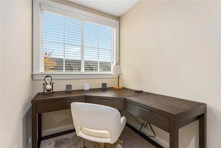 This dedicated office space provides a bright and functional area for productivity.