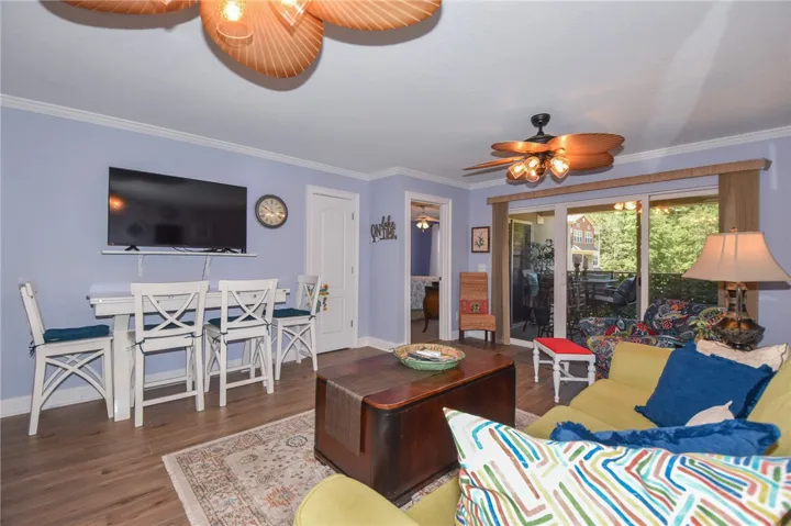 This living area offers a warm and inviting atmosphere, perfect for relaxation and everyday living.