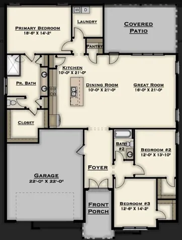 This floor plan features an intuitive layout designed for comfortable living.