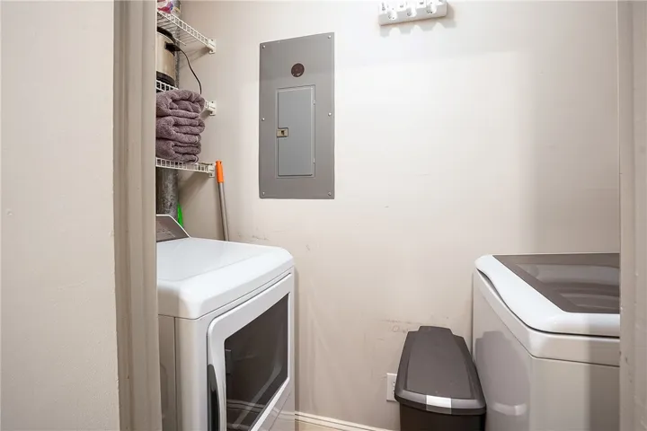 This dedicated laundry space offers convenience and efficiency for household chores.