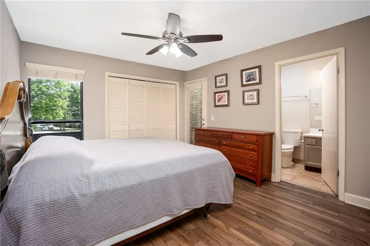 Relax in this inviting room, complete with ample storage and a private bathroom.
