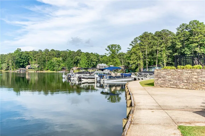 Lakeside views with a private dock for effortless water access and recreation.