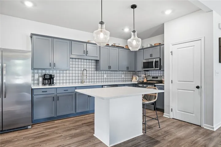 The pantry is just steps away from the prep space.