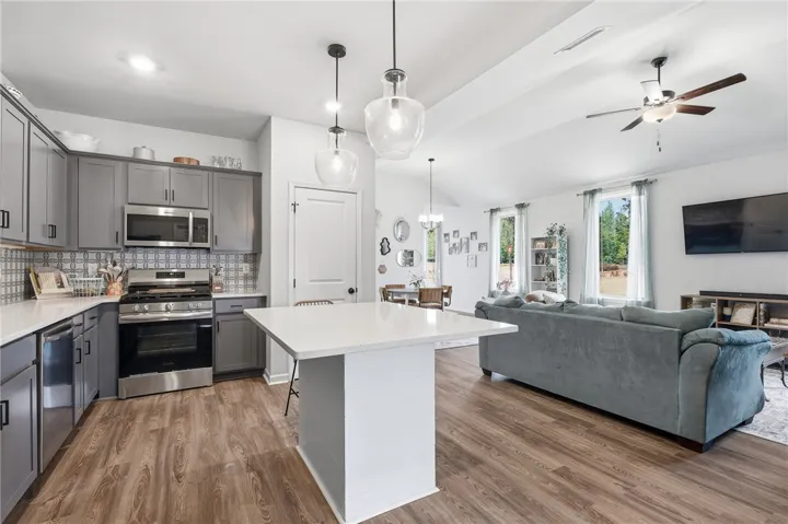The open-concept layout is designed for gathering.