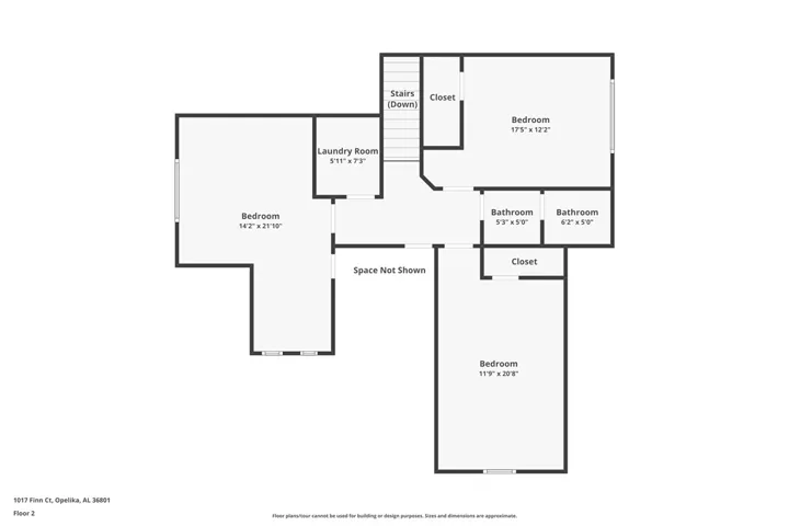 This floor plan illustrates the thoughtful layout of the home's second level.