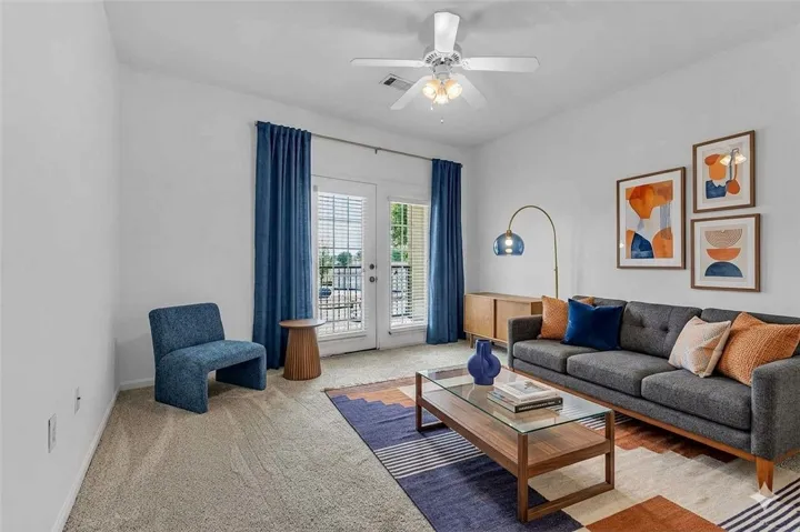 Virtually staged living room