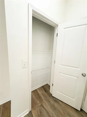 This interior closet offers practical storage, enhancing the home's organization and functionality.