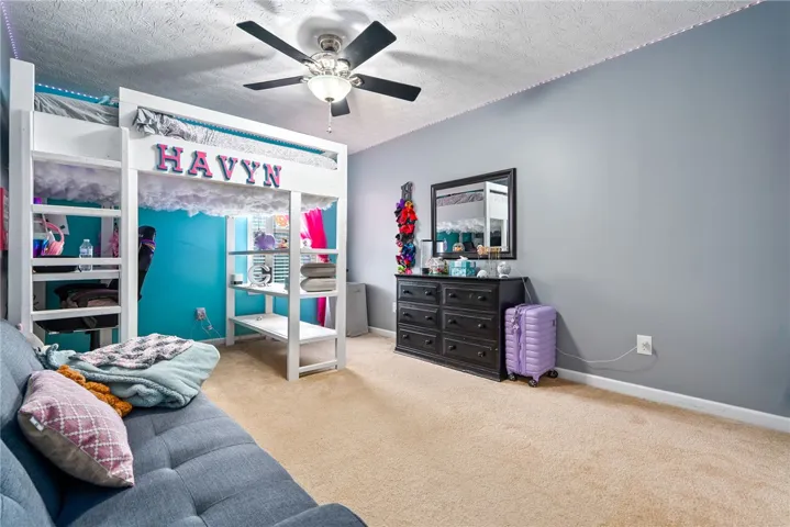 This cozy bedroom features a unique bunk bed setup, perfect for relaxation and personal style.