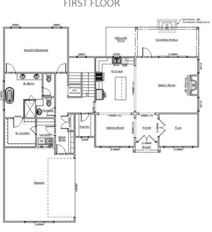 The Hunter A - First Floor - All plans, pricing and specifications are subject to change without notice.