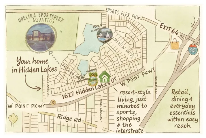Location! Quick access to I-85; head to the Sportsplex via neighborhood trails; OHS is right around the corner; downtown Opelika & Tiger Town are easily accessible.