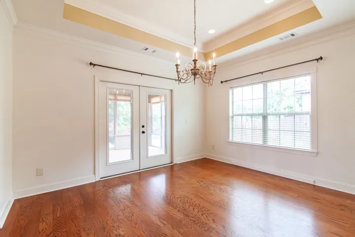 Another view of the bright dining room.