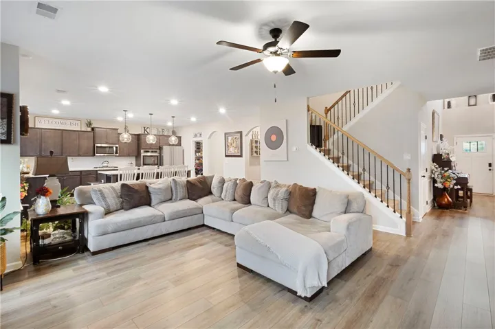 This inviting space features an open layout with lvp floors and ample natural light.
