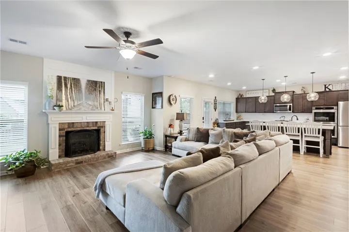 This inviting space combines living and dining areas for comfortable daily living.