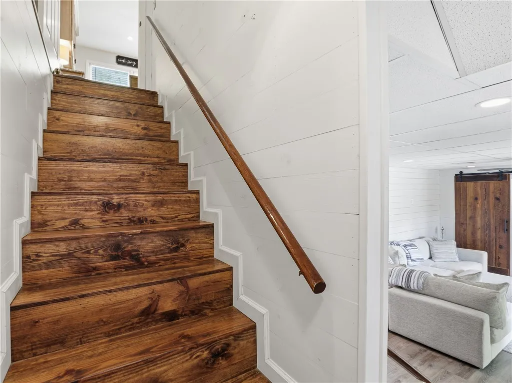 These hardwood stairs provide a natural ascent to the next level of the home.