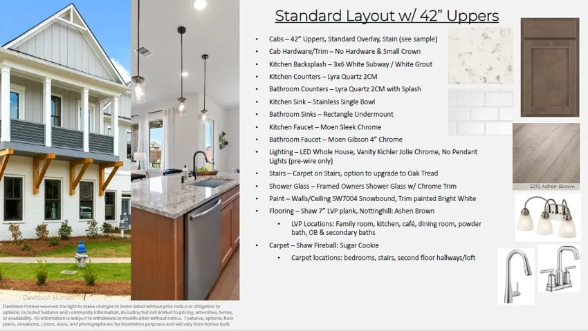 Davidson Homes reserves the right to make changes to items listed without prior notice.
