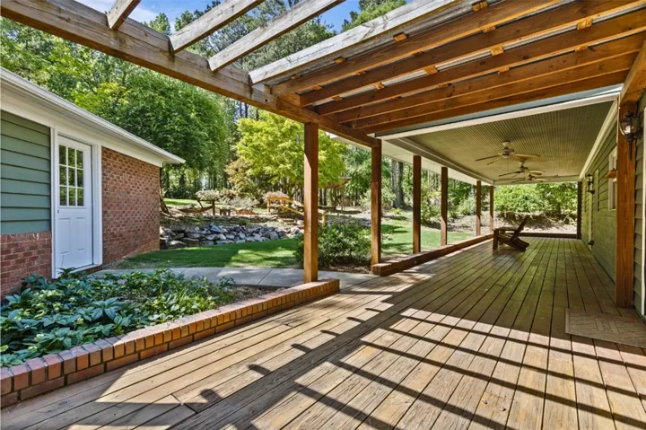 back porch runs the length of the home
