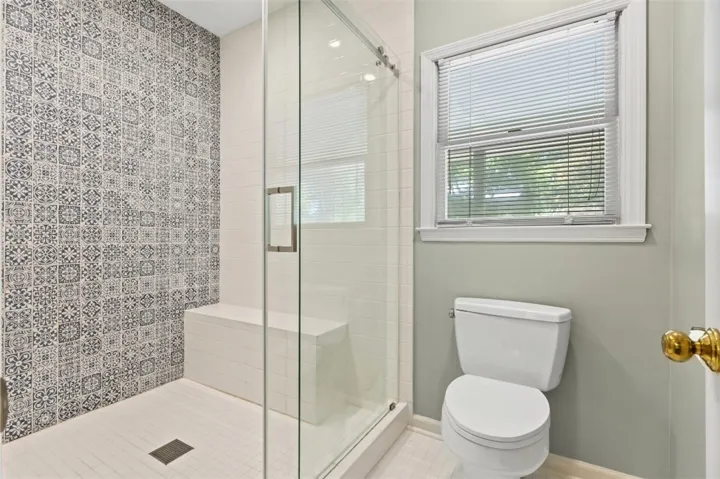 updated tile shower