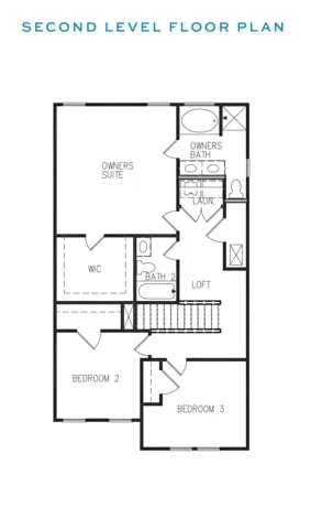 This floor plan details the upper level, offering a practical and clear layout of the home's second floor.