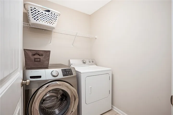 This dedicated laundry room provides convenience and organization for household tasks.