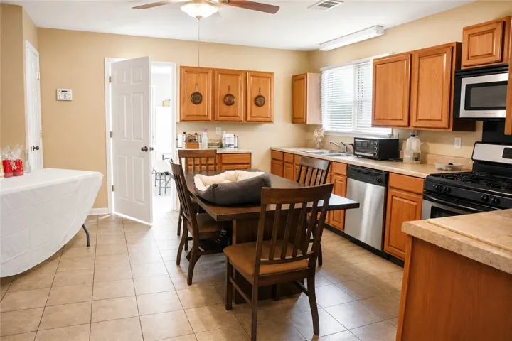 Bright and open, this kitchen offers plenty of space for daily living.