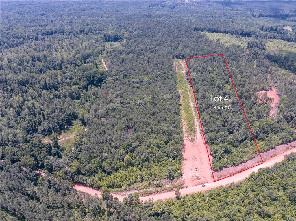A spacious 8.65-acre wooded parcel, perfect for a private rural estate.