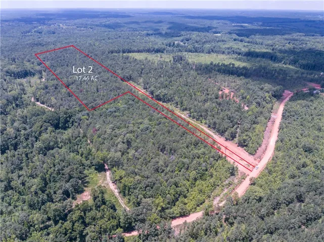 Vast, verdant acreage outlined for development, offering a serene woodland escape.