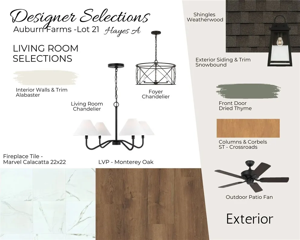 Auburn Farms Lot 21 - Living Room Selections - All plans, pricing and specifications are subject to change without notice.