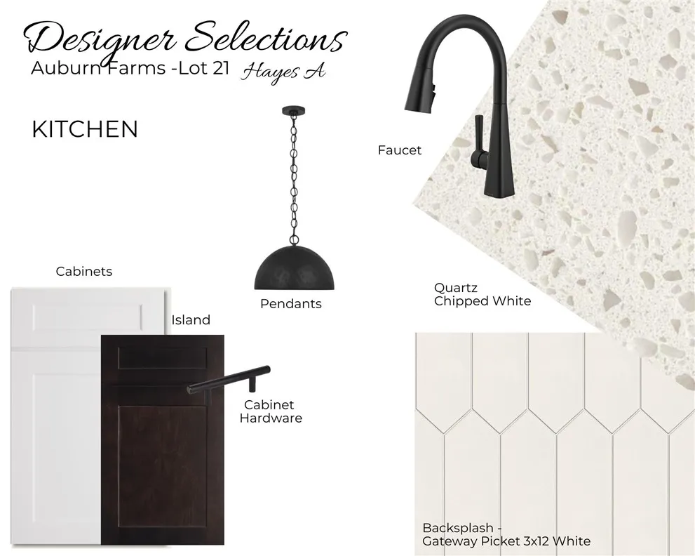 Auburn Farms Lot 21 - Kitchen Selections - All plans, pricing and specifications are subject to change without notice.