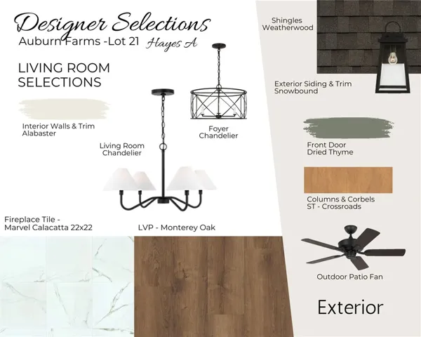 Auburn Farms Lot 21 - Living Room Selections - All plans, pricing and specifications are subject to change without notice.