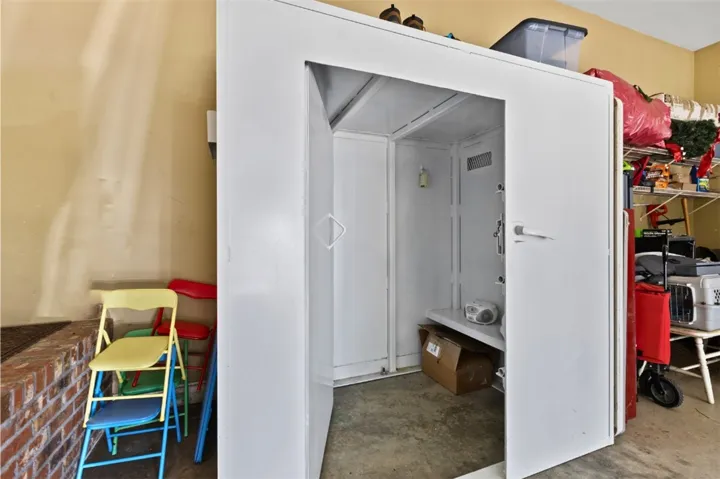 You will find a storm shelter in the garage for peace of mind during storms.