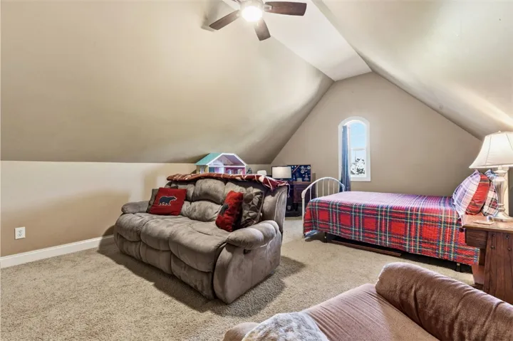 The 2nd floor bonus room can be used as a retreat for relaxation with sloped ceilings,  space and privacy. Or make it what you will.