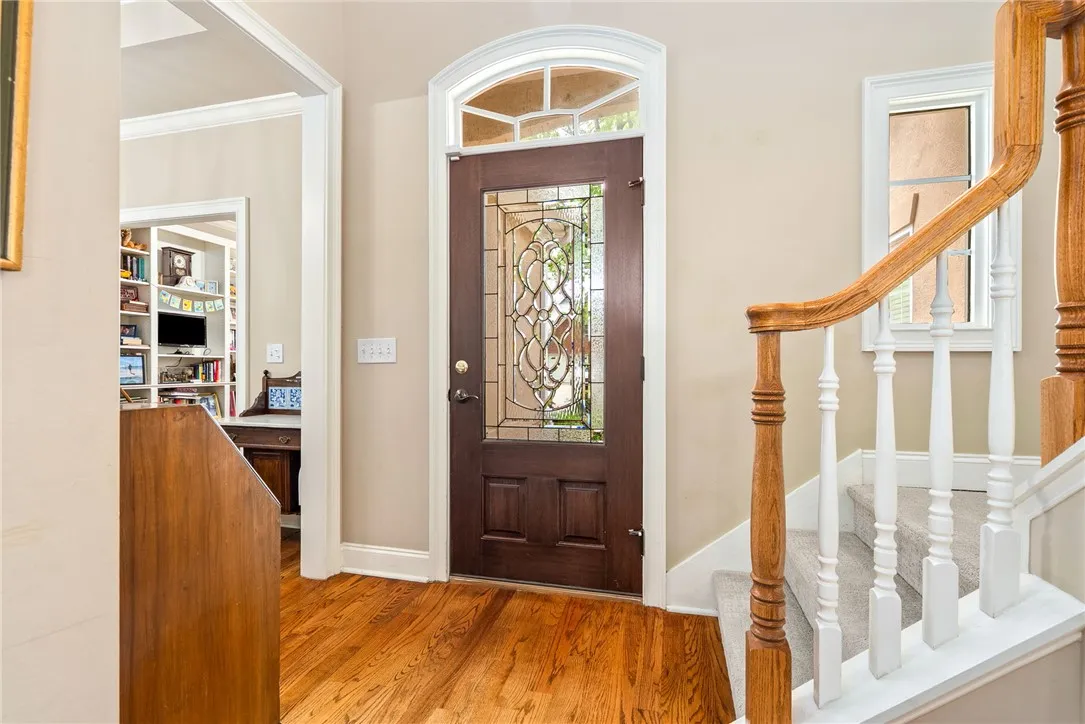 An inviting entry showcases classic craftsmanship and thoughtful design.