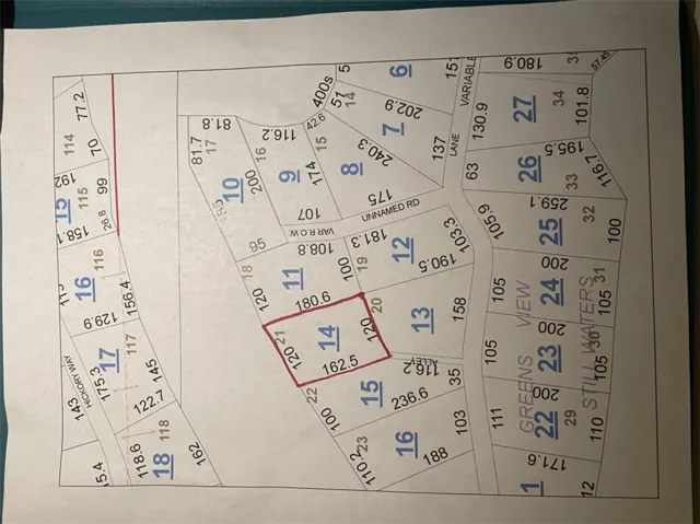 Explore this detailed plat map, illustrating individual property boundaries and street layouts for easy navigation.