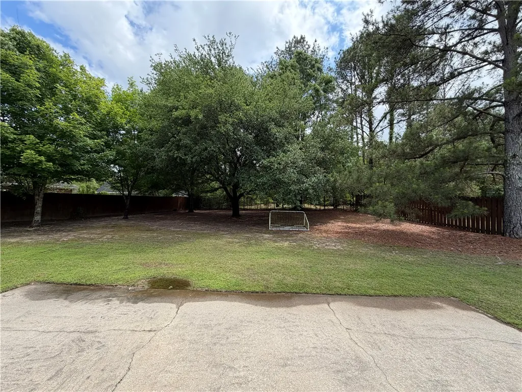 This spacious yard offers a serene backdrop for outdoor living.