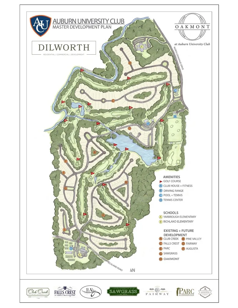 Explore the expansive master development plan featuring a premier golf course and diverse community amenities.