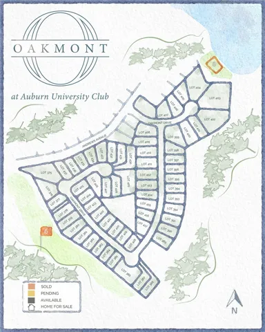 View the comprehensive layout of Oakmont, an exclusive community near Auburn University Club.