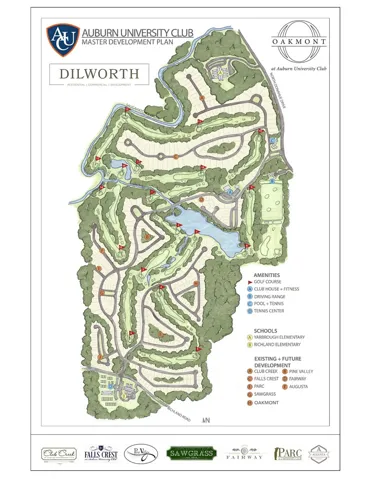 Explore the expansive master development plan featuring a premier golf course and diverse community amenities.