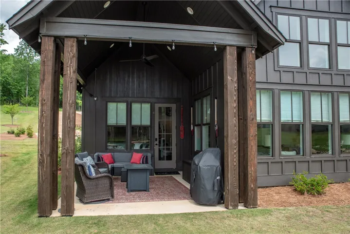 This inviting patio offers a tranquil retreat for outdoor living and entertaining.