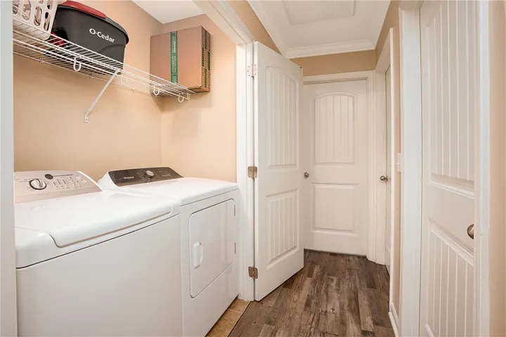 This dedicated laundry room provides convenience and ample space for household tasks.
