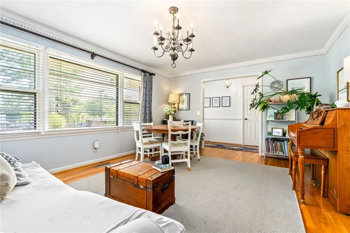Versatile living room with an abundance of natural light.