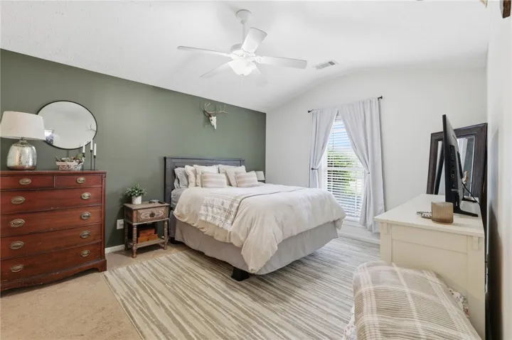 This tranquil primary bedroom