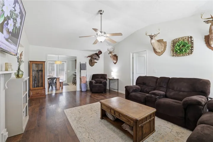 This inviting living space is an open and welcoming atmosphere.
